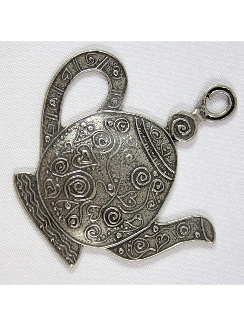 TW Tin Woodsman Pewter Teapot Christmas Ornament 3.6 Inches Long